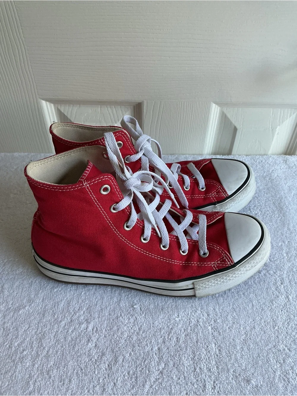 Converse Kids Red High-Top Sneakers with White Accents